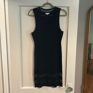 Black Leith bodycon dress with mesh accents